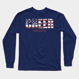 Cheer America USA Flag Cheerleading Practice Gear Long Sleeve T-Shirt